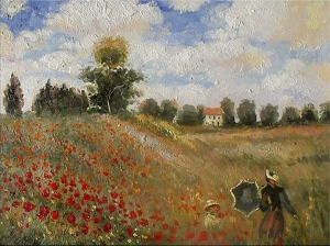 Hand-painted-Landscapes-Monet-Poppy-Corridor-Office-Impressionism-Oil-Painting-LP00017